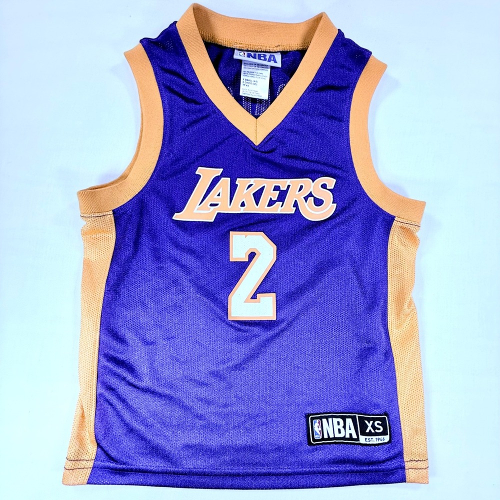 NBA Los Angeles Lakers Lonzo Ball 2 Jersey Kids XS 4/5 Purple Gold Mesh